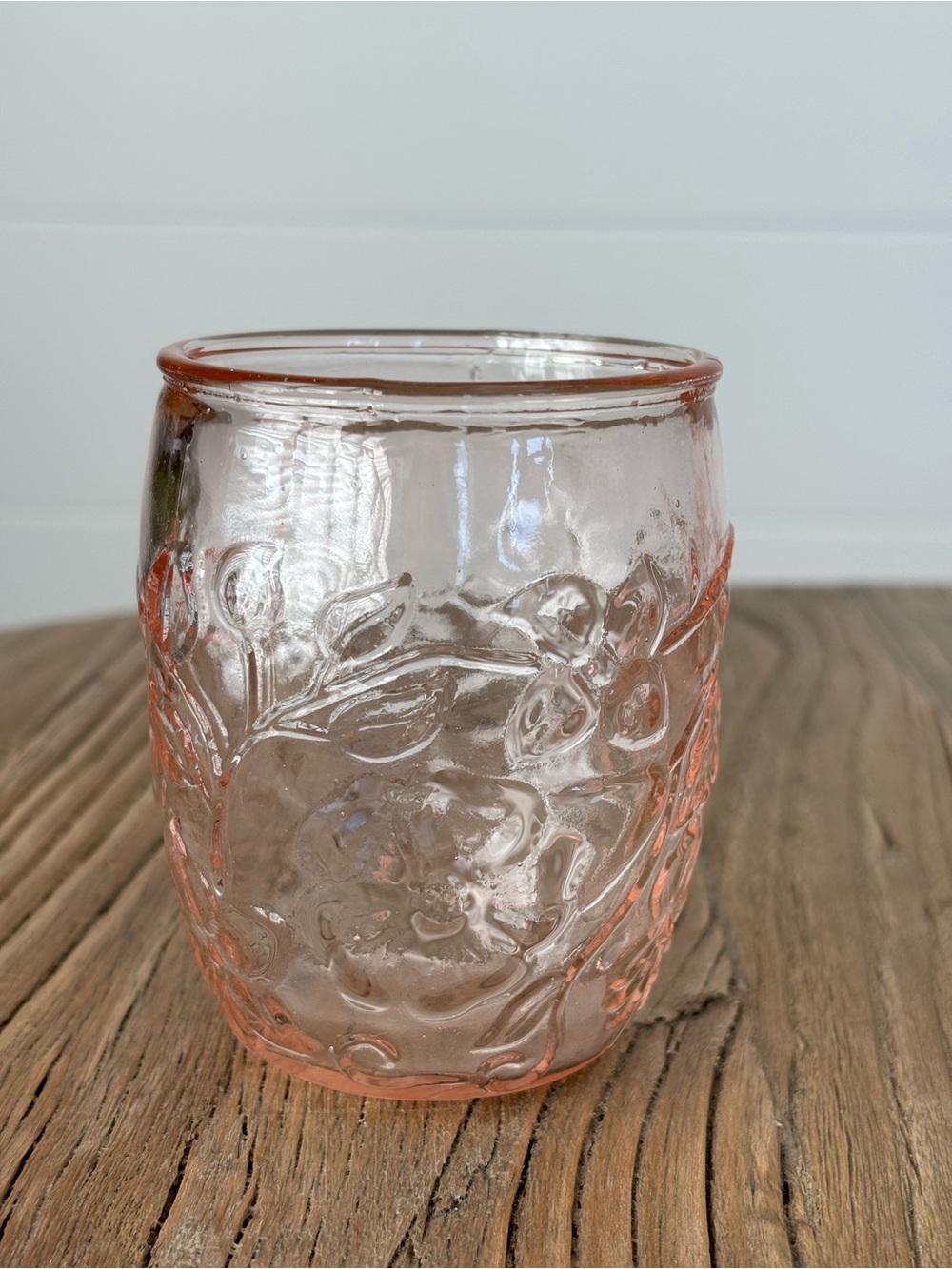 Vintage Pink Floral Depression Glass Bedside Carafe "tumble-up" - Picture 3 of 10